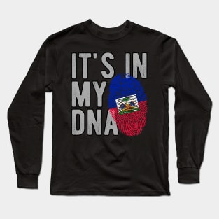 Happy Haitian Flag Day Celebration Haiti Its In My DNA Long Sleeve T-Shirt